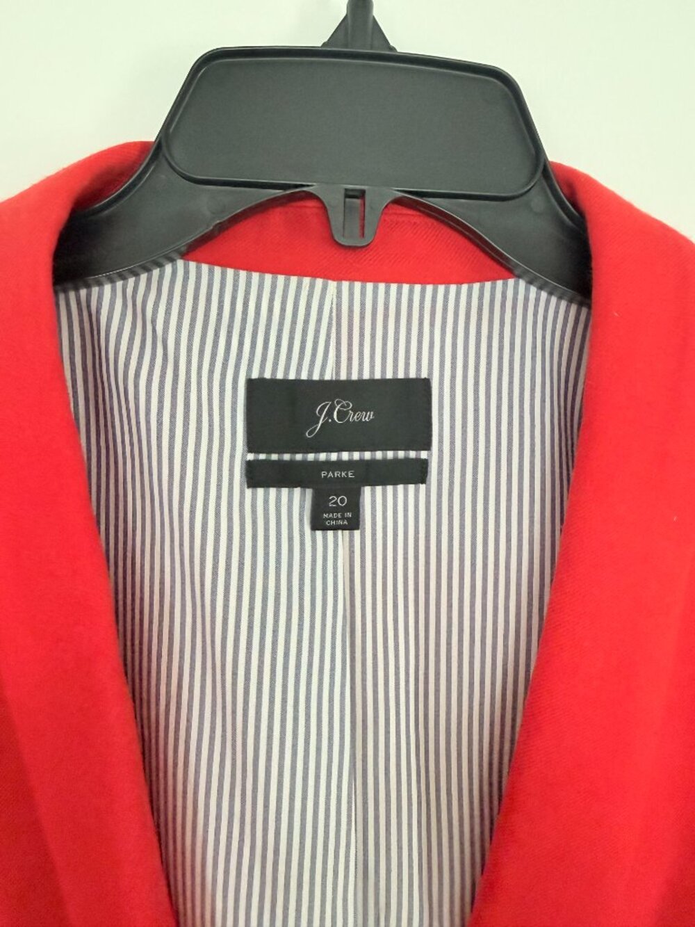 J.Crew X Parke Collaboration Red Wool Blazer Size 20